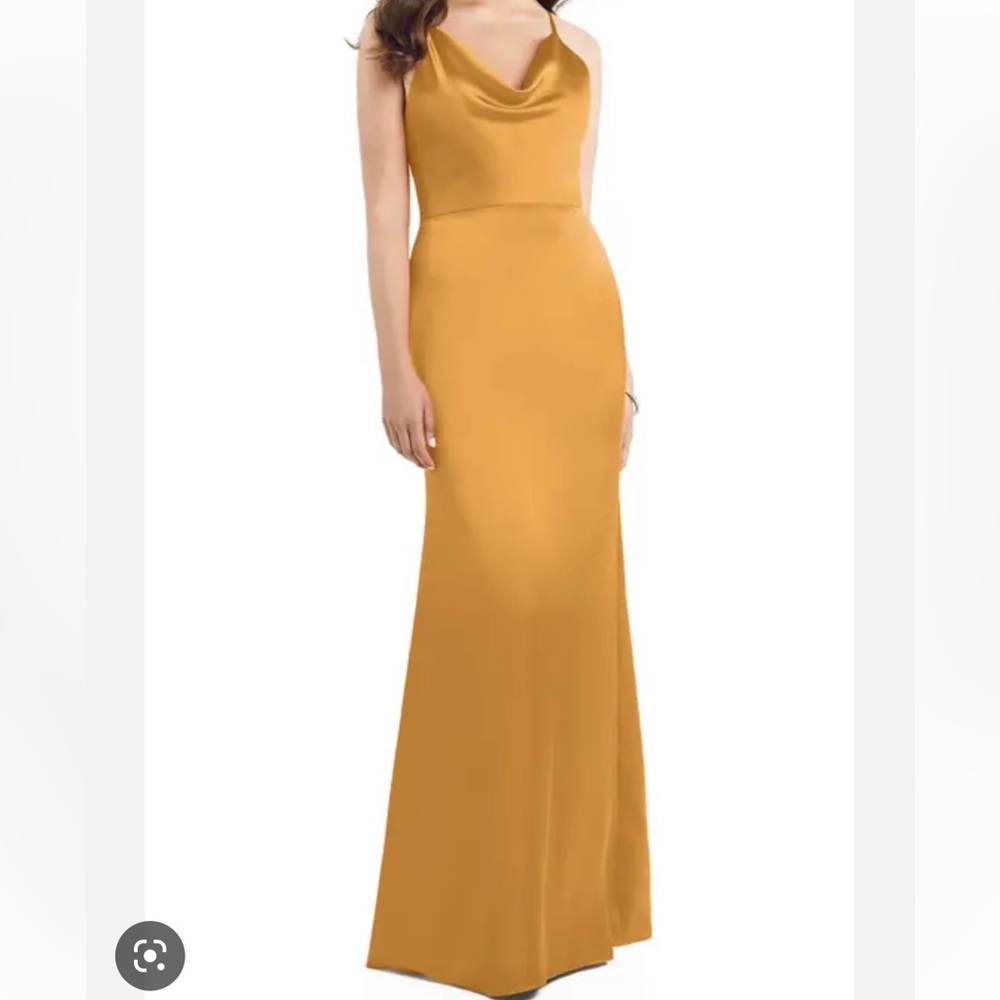 Dessy Colleciton Cowl Neck Charmeuse Trumpet Gown Size 18